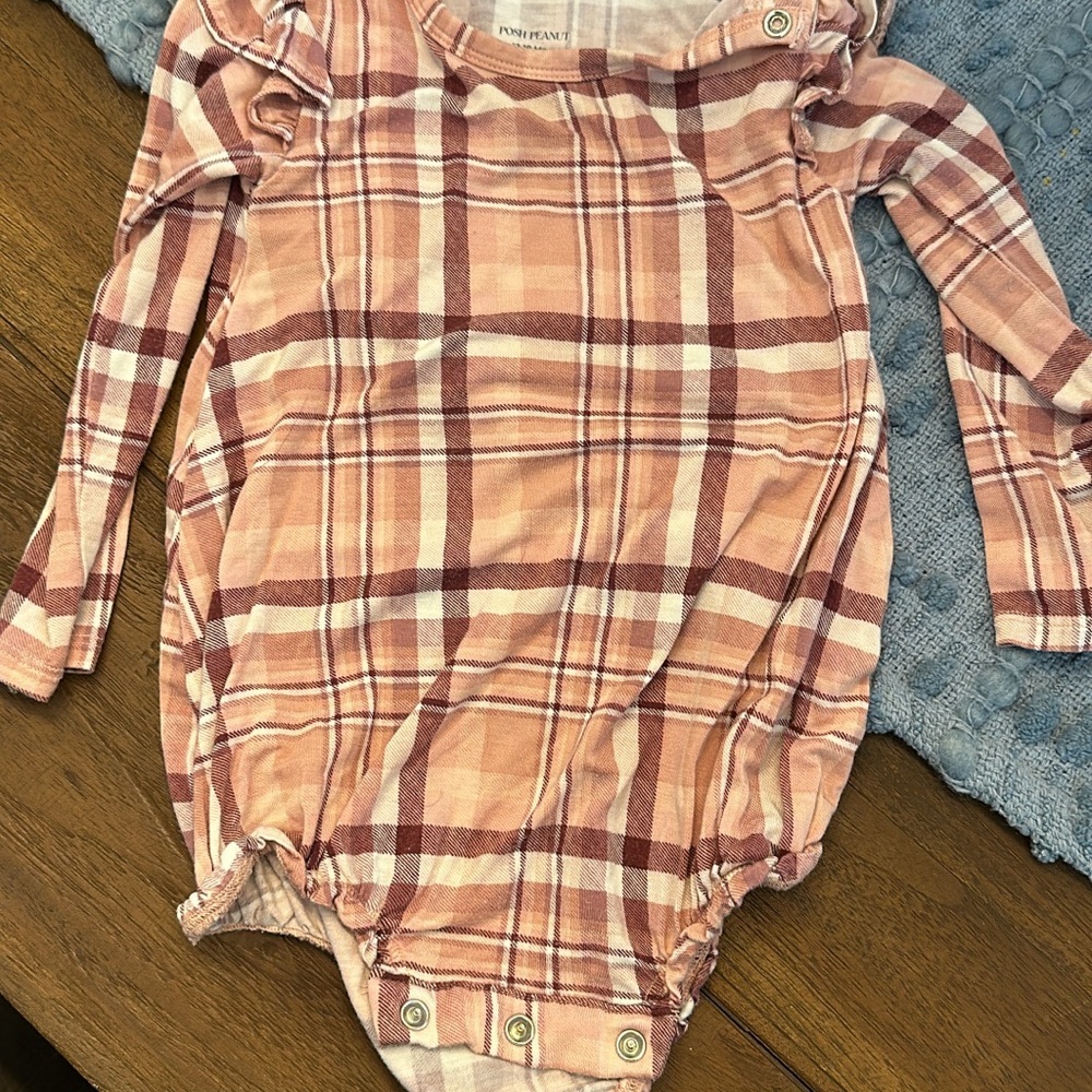 Posh Peanut plaid Stephanie bubble romper